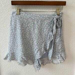 Cotton Candy Blue and White Floral Skort